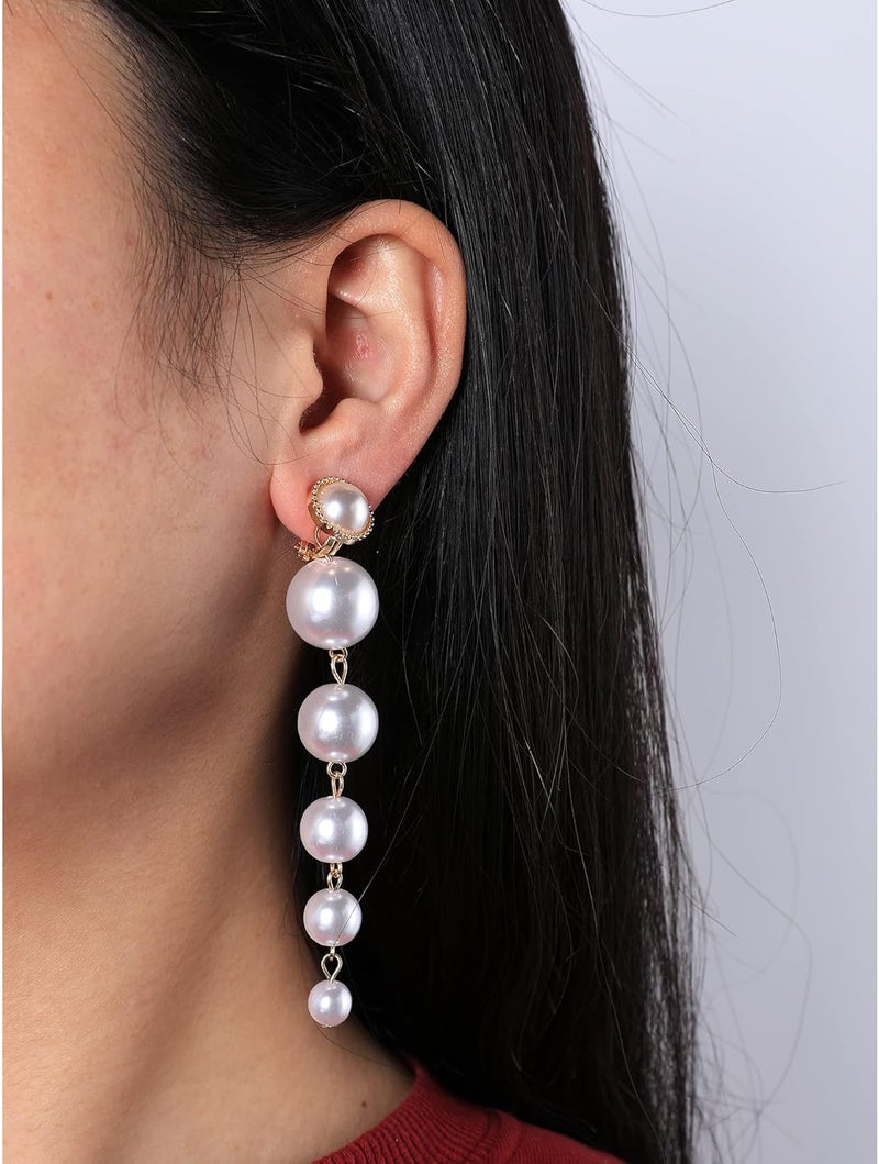 OCCFAE Store Metal Clip On Earrings for Women Non Pierced Dangle Drop Earrings Multiple Styles - Image 2